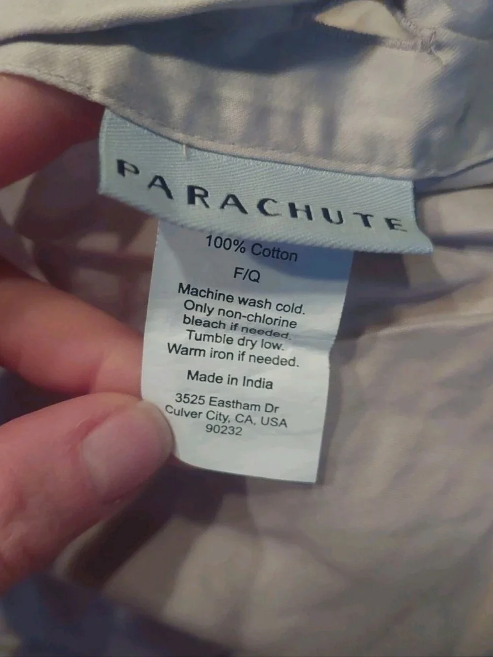 Parachute 100% Sateen Cotton Bone Duvet Cover! Full/ Queen (406)